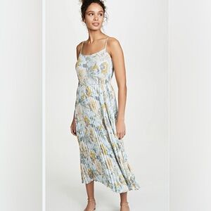 VINCE
Marine Garden Pleated Long Cami Dress